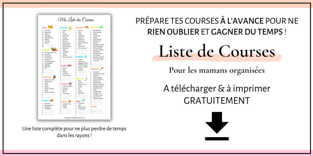 Freebie - Liste Des Courses à Télécharger & Imprimer Gratuitement